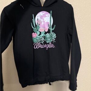 Wrangler Black Hoodie with Graphic Design